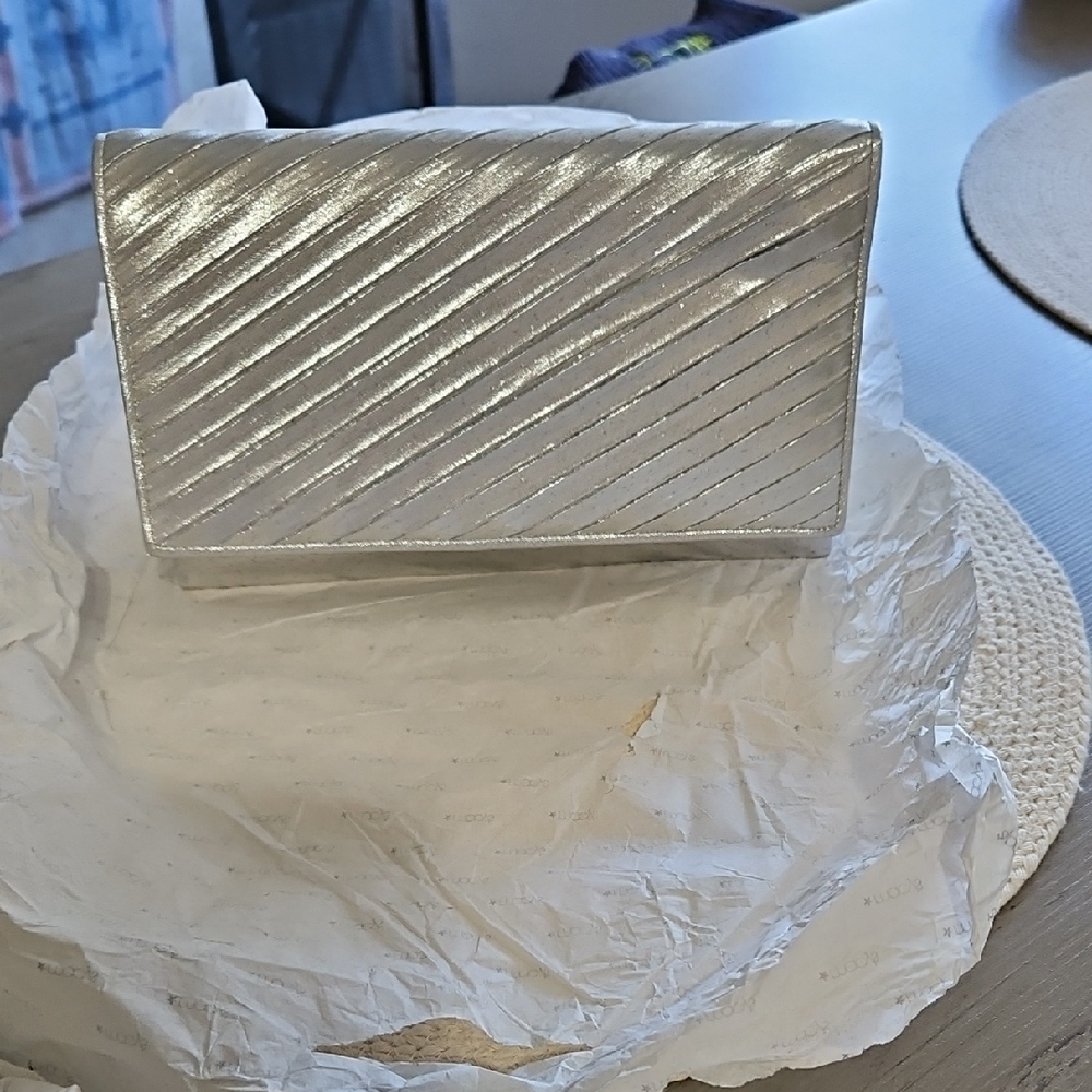 Silver Metallic Clutch
